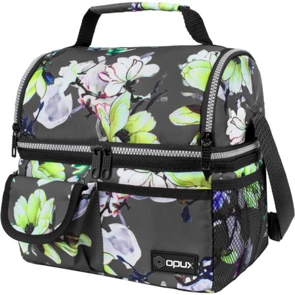 Lunch Bag Women Insulated, Adult Lunch Box Cooler, Flower Lunch Box, Dual - Picture 1 of 7